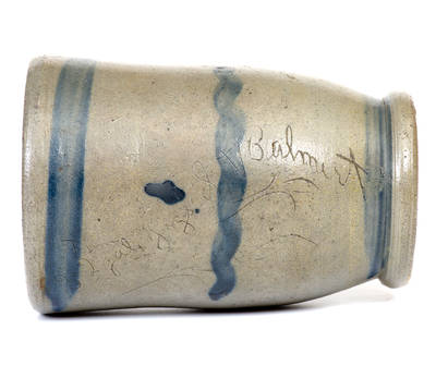 Very Unusual Western PA Stoneware Canning Jar with Incised 