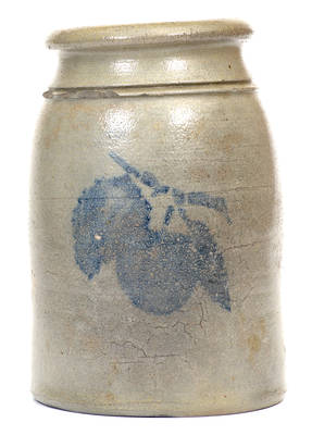 Rare Greensboro, PA Stoneware Canning Jar with Stenciled Apple