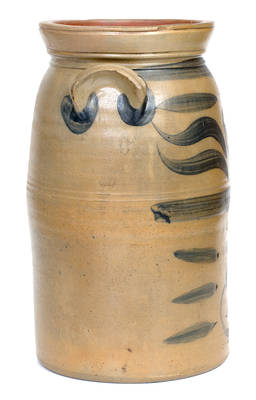 3 Gal. Stoneware Churn with Profuse Decoration att. Boughner, Greensboro, PA