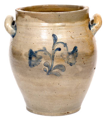 Northeastern Stoneware Jar with Fine Incised Floral Decoration