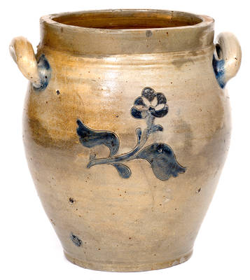 Northeastern Stoneware Jar with Fine Incised Floral Decoration