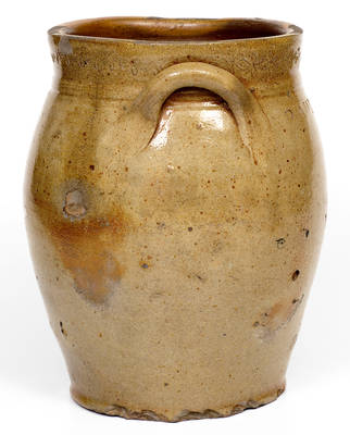 PAUL CUSHMAN Stoneware Jar with Coggled Decoration, Albany, NY, circa 1810