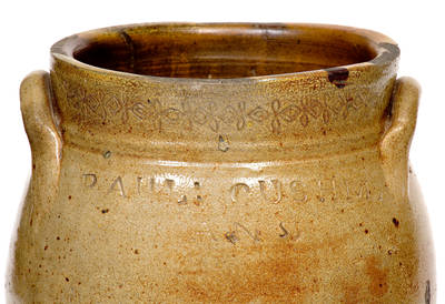 PAUL CUSHMAN Stoneware Jar with Coggled Decoration, Albany, NY, circa 1810