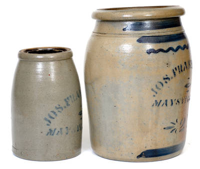 Lot of Two: Rare JOS. FRANK & SON / MAYSVILLE, KY Stoneware Jars