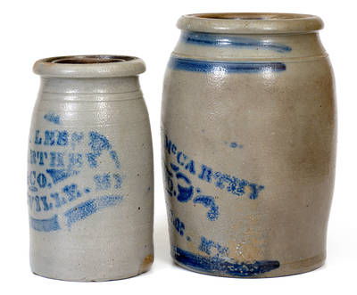 Lot of Two: BAYLESS, MCCARTHEY & CO. / LOUISVILLE, KY Stoneware Advertising Jars