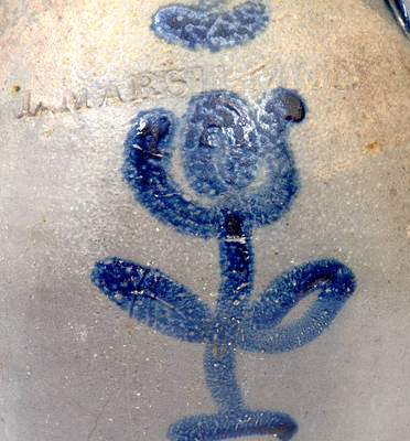 Very Rare L. MARSILLIOT, Euclid, OH Stoneware Jar with Floral Decoration