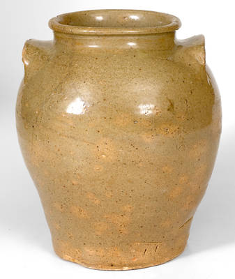 2 Gal. Pottersville, Edgefield District, SC Alkaline-Glazed Stoneware Jar w/ Impressed Marks