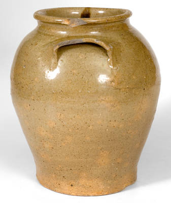 2 Gal. Pottersville, Edgefield District, SC Alkaline-Glazed Stoneware Jar w/ Impressed Marks