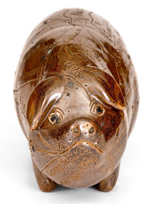 Important Anna Pottery Thomas Nast Pig Bottle