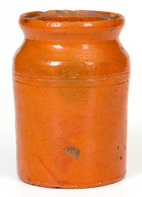 Very Rare BACHER & KERN / WINCHESTER, VA Redware Canning Jar