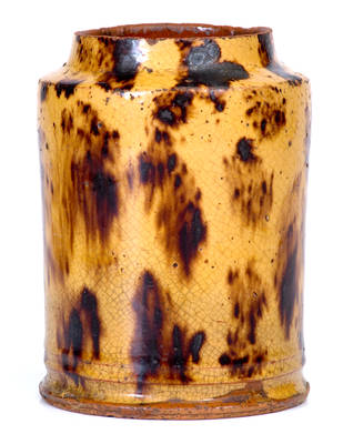 Fine Manganese-Glazed Redware Jar or Tea Canister, probably Mid-Atlantic origin