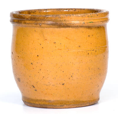 JOHN BELL / WAYNESBORO Redware Cream Jar with Yellow Glaze