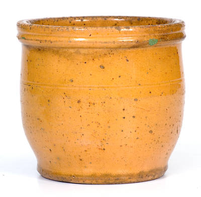 JOHN BELL / WAYNESBORO Redware Cream Jar with Yellow Glaze