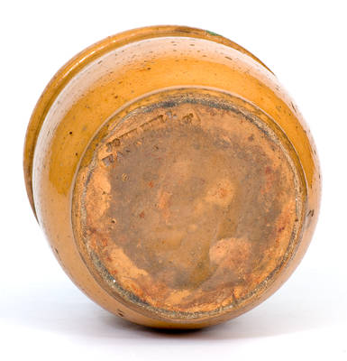 JOHN BELL / WAYNESBORO Redware Cream Jar with Yellow Glaze
