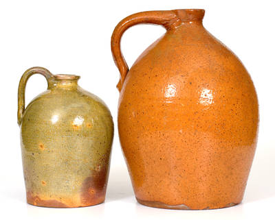 Lot of Two: Glazed Redware Jugs