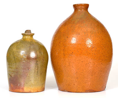 Lot of Two: Glazed Redware Jugs