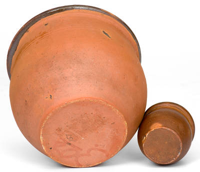 Lot of Two: L. KOPP Redware Jars (Lineboro, MD or York County, PA)