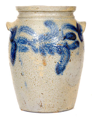 1/2 Gal. Baltimore Stoneware Jar with Floral Decoration, circa 1840