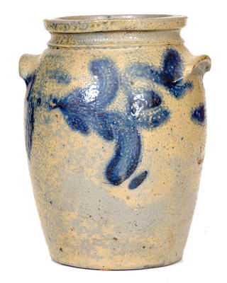 1/2 Gal. Baltimore Stoneware Jar with Floral Decoration, circa 1840