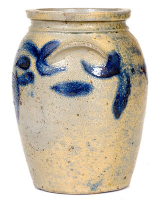 1/2 Gal. Baltimore Stoneware Jar with Floral Decoration, circa 1840