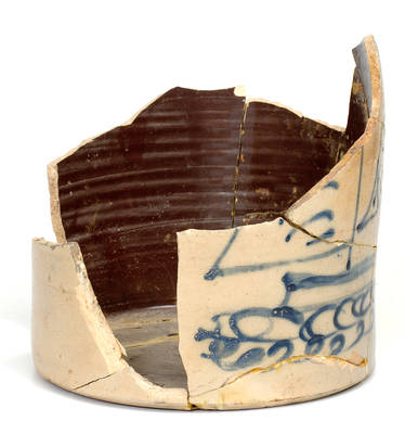 Fragment from Large Stoneware Jar w/ Elaborate Sailing Ship Decoration
