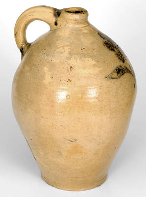 Fine attrib. Clarkson Crolius Incised Stoneware Jug with Purplish Decoration, c1800