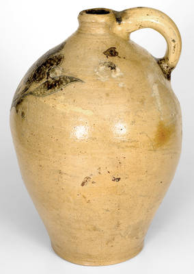 Fine attrib. Clarkson Crolius Incised Stoneware Jug with Purplish Decoration, c1800