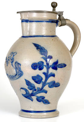 Wingender (Haddonfield, New Jersey) Stoneware Pitcher with Applied Stag Decoration