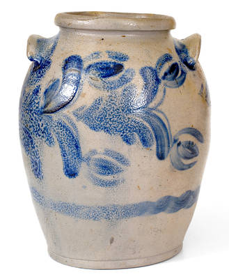 1 1/2 Gal. Baltimore Stoneware Jar with Floral Decoration, circa 1830