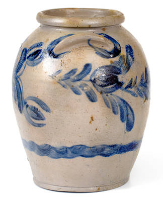 1 1/2 Gal. Baltimore Stoneware Jar with Floral Decoration, circa 1830