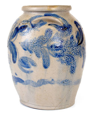 1 1/2 Gal. Baltimore Stoneware Jar with Floral Decoration, circa 1830