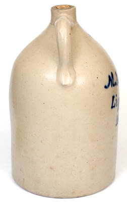 5 Gal. Double-Handled Stoneware Jug w/ Bold Herkimer, NY Advertising