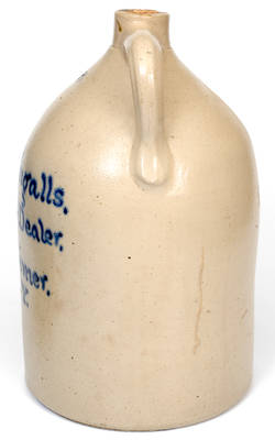 5 Gal. Double-Handled Stoneware Jug w/ Bold Herkimer, NY Advertising