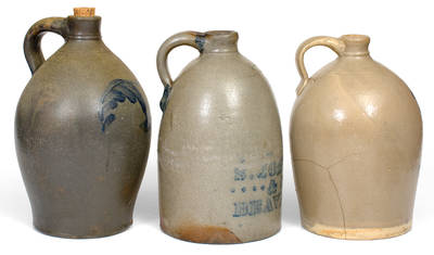 Lot of Three: Beaver, PA Stoneware Jugs incl. S. JOHNSTON & SON Example
