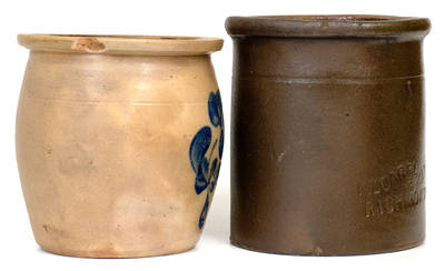 Lot of Two: McCAREL & BURNS / RICHMOND, Ohio Crock (Beaver, PA origin) and Central PA Jar