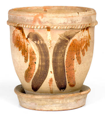 SOLOMON BELL / STRASBURG, VA Redware Flowerpot