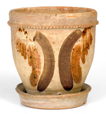 SOLOMON BELL / STRASBURG, VA Redware Flowerpot