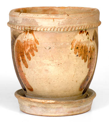 SOLOMON BELL / STRASBURG, VA Redware Flowerpot