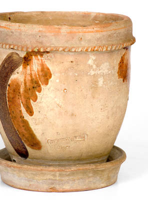 SOLOMON BELL / STRASBURG, VA Redware Flowerpot