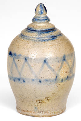 Very Rare Baltimore Stoneware Bank with Floral Decoration, c1840