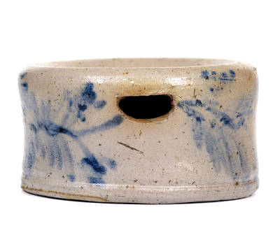 Very Fine Miniature Baltimore Stoneware Spittoon w/ Profuse Floral Decoration