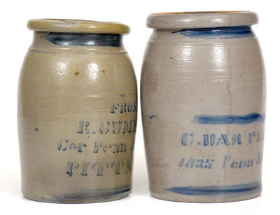 Lot of Two: Half-Gallon Pittsburgh Advertising Stoneware Canning Jars