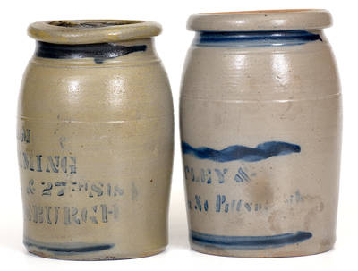 Lot of Two: Half-Gallon Pittsburgh Advertising Stoneware Canning Jars