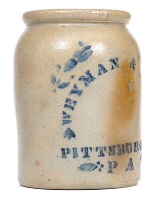 WEYMAN & BRO. / PITTSBURGH, PA Stoneware Snuff Jar