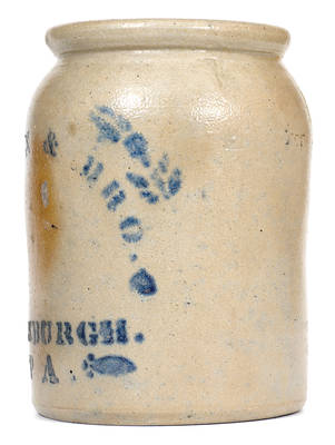 WEYMAN & BRO. / PITTSBURGH, PA Stoneware Snuff Jar