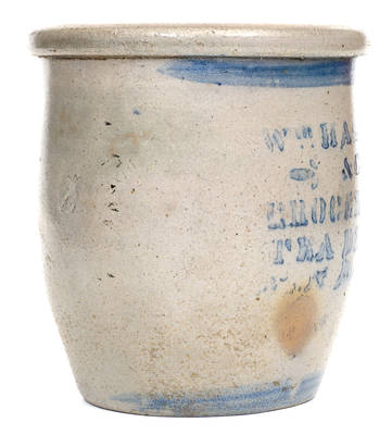 WM. HASLAGE & CO. / GROCERS AND TEA DEALERS Pittsburgh Stoneware Advertising Jar