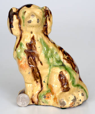 Multi-Glazed Redware Spaniel, Virginia or Pennsylvania origin