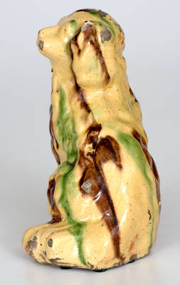 Multi-Glazed Redware Spaniel, Virginia or Pennsylvania origin