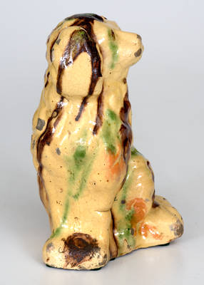 Multi-Glazed Redware Spaniel, Virginia or Pennsylvania origin