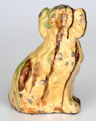 Multi-Glazed Redware Spaniel, Virginia or Pennsylvania origin